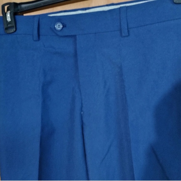 Opposuits Men Pants  Royal Blue Polyester 34x30 Double Button GREAT SHAPE - Picture 1 of 4